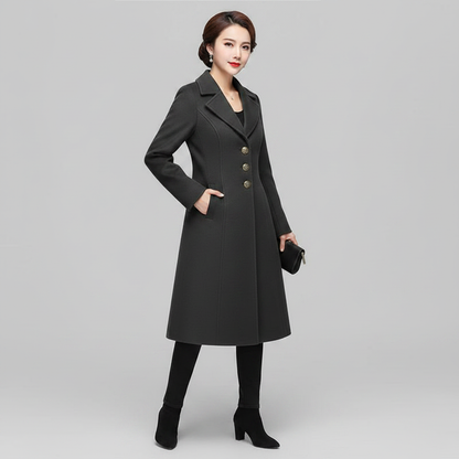Abrigo Elegante Mujer | Abrigo de Lana con Botones