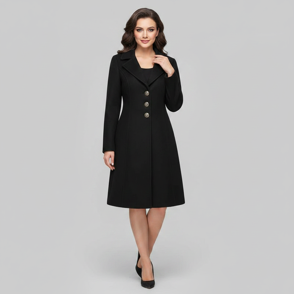 Abrigo Elegante Mujer | Abrigo de Lana con Botones