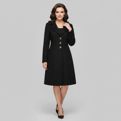 Abrigo Elegante Mujer | Abrigo de Lana con Botones