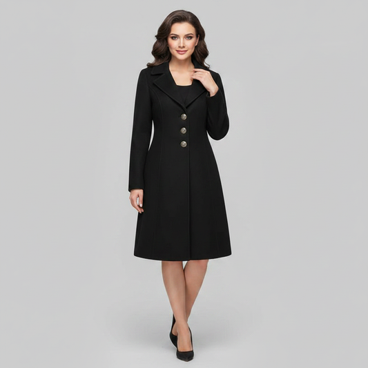 Abrigo Elegante Mujer | Abrigo de Lana con Botones