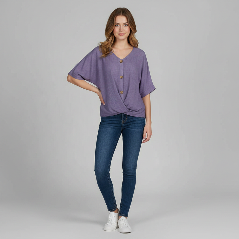Blusa Elegante con Escote en Pico | Moda Femenina
