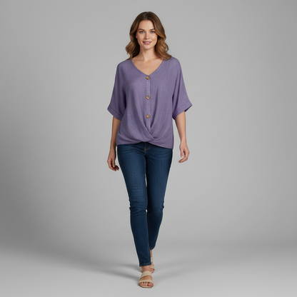 Blusa Elegante con Escote en Pico | Moda Femenina