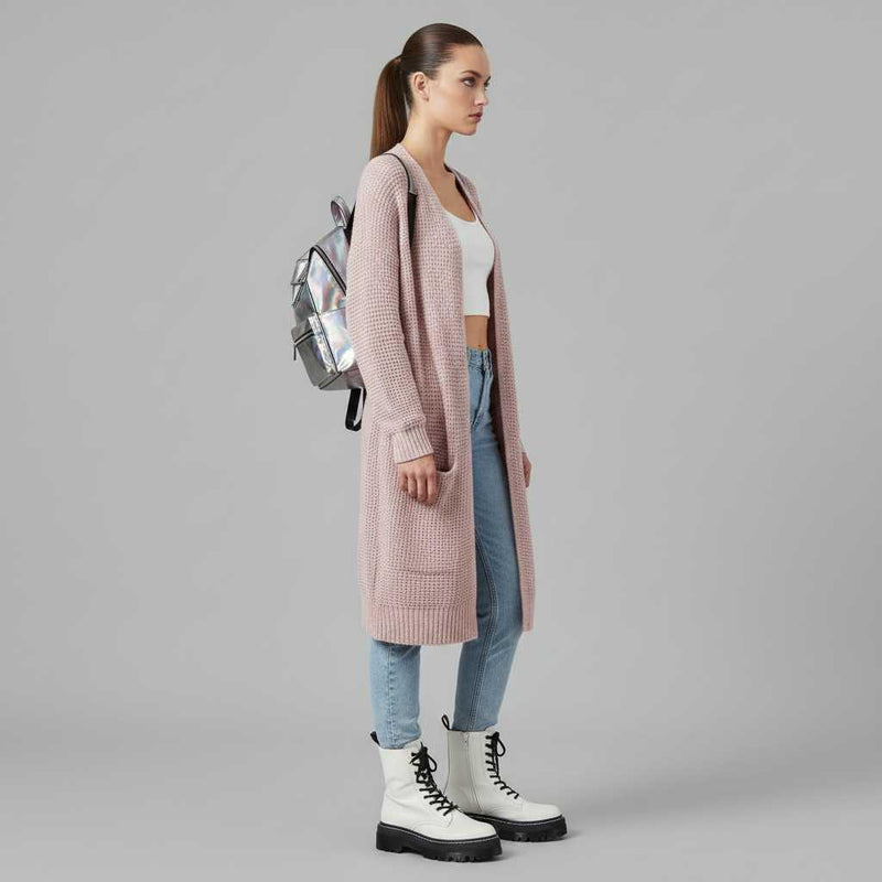 Cárdigan Gris Largo Mujer | Cardigan Punto Elegante