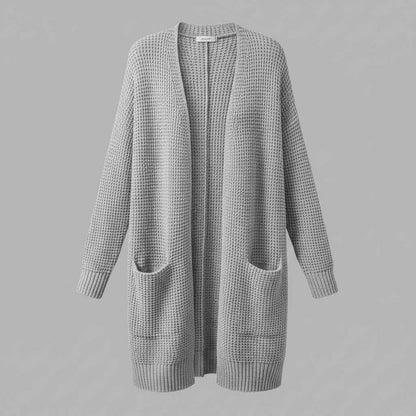 Cárdigan Gris Largo Mujer | Cardigan Punto Elegante