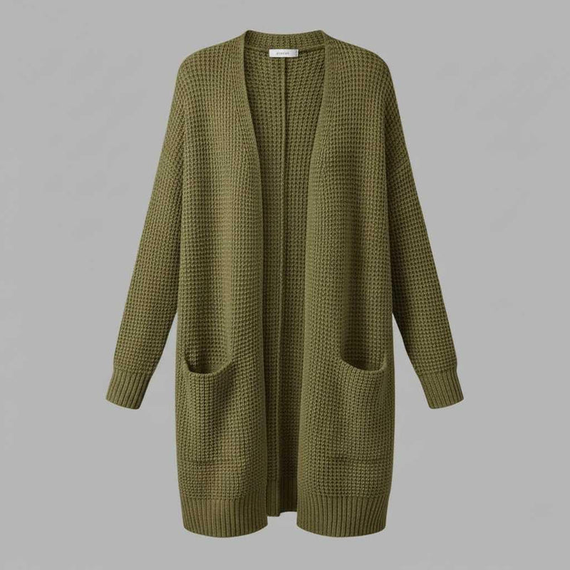 Cárdigan Gris Largo Mujer | Cardigan Punto Elegante