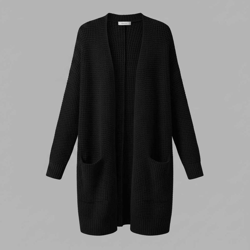 Cárdigan Gris Largo Mujer | Cardigan Punto Elegante