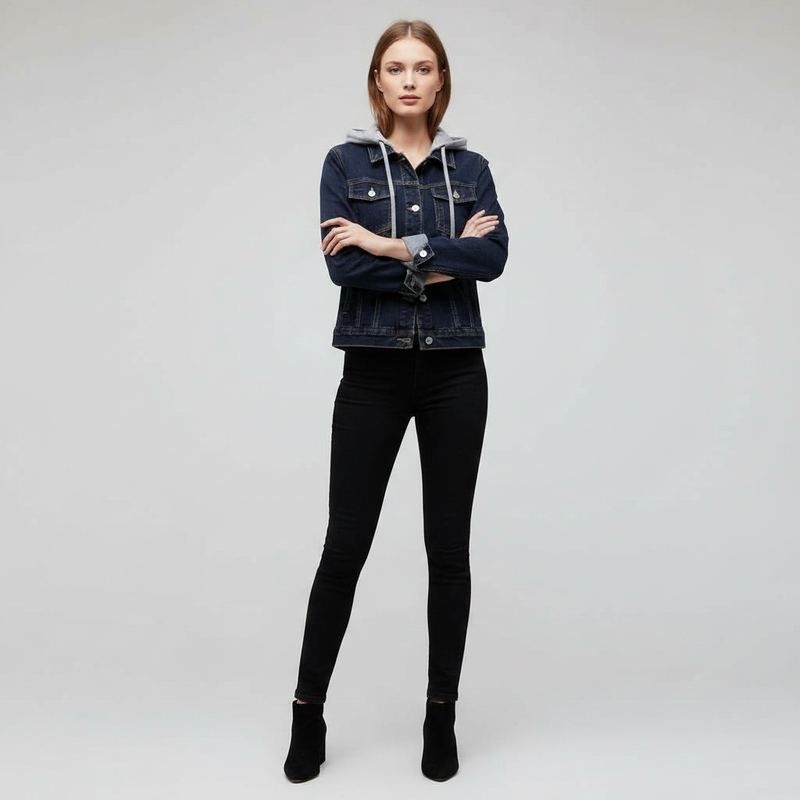 Chaqueta Vaquera con Capucha Desmontable | Moda Femenina